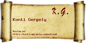 Konti Gergely névjegykártya